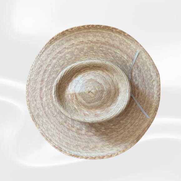 Mexican Palm-Leaf Cowboy Hat, Straw, Leather Band Size 54 (US 6 3/4) - Picture 3 of 9